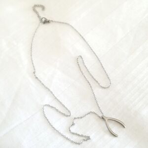 Silver Wishbone Necklace